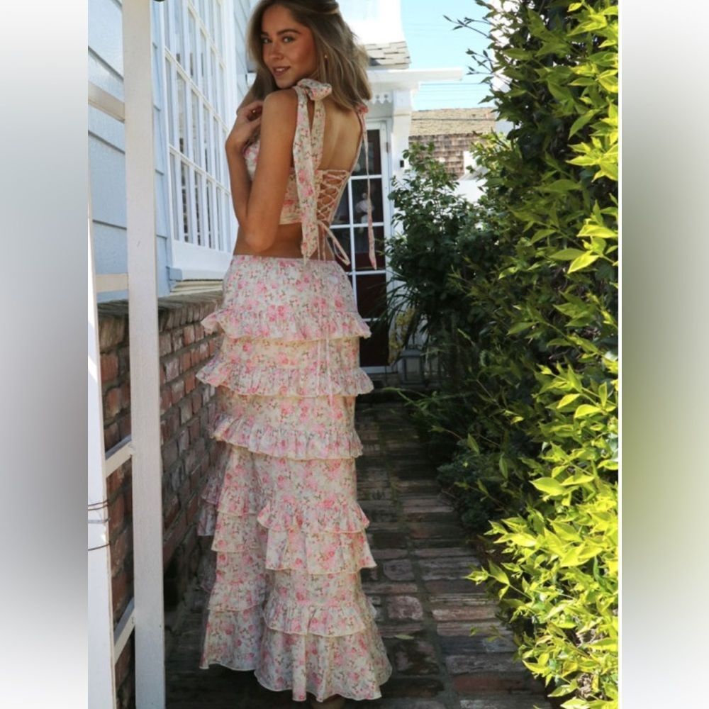 Anthropologie/Mable Mila Ruffle Two Piece Skirt Set - Picture 2 of 7